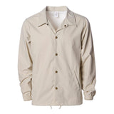 EXP99CNB Independent Trading Co. Water-Resistant Windbreaker Coach’s Jacket Classic Khaki