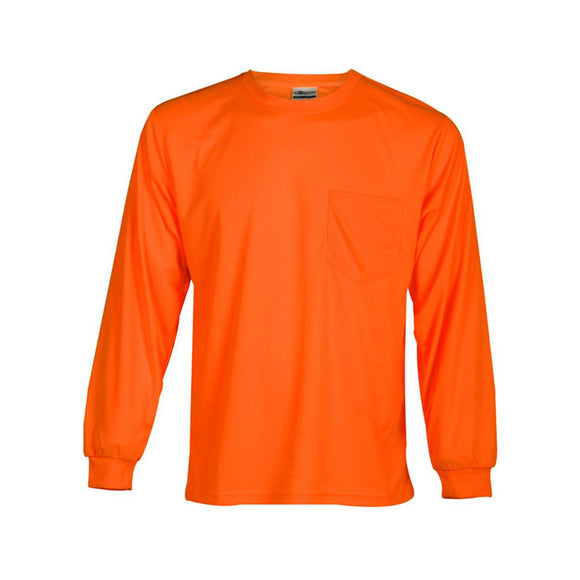 9122-9123 Kishigo Microfiber Polyester Long Sleeve T-Shirt Orange