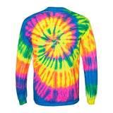 240MS Dyenomite Multi-Color Spiral Tie-Dyed Long Sleeve T-Shirt Fluorescent Rainbow Spiral