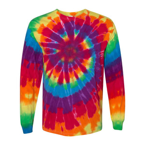 240MS Dyenomite Multi-Color Spiral Tie-Dyed Long Sleeve T-Shirt Michelangelo Spiral