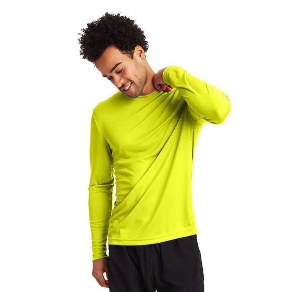 482L Hanes Cool DRI® Long Sleeve Performance T-Shirt Safety Green