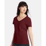 S04V Hanes Perfect-T Women’s V-Neck T-Shirt Maroon