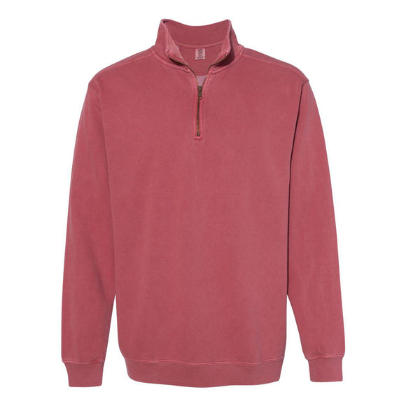 1580 Comfort Colors Garment-Dyed Quarter Zip Sweatshirt Crimson