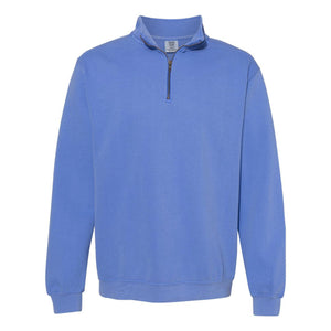 1580 Comfort Colors Garment-Dyed Quarter Zip Sweatshirt Flo Blue