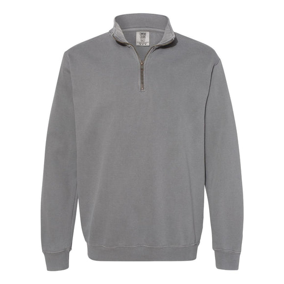 1580 Comfort Colors Garment-Dyed Quarter Zip Sweatshirt Grey