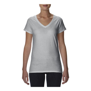 380VL Anvil Women's Lightweight Fitted V-Neck T-Shirt Heather Grey