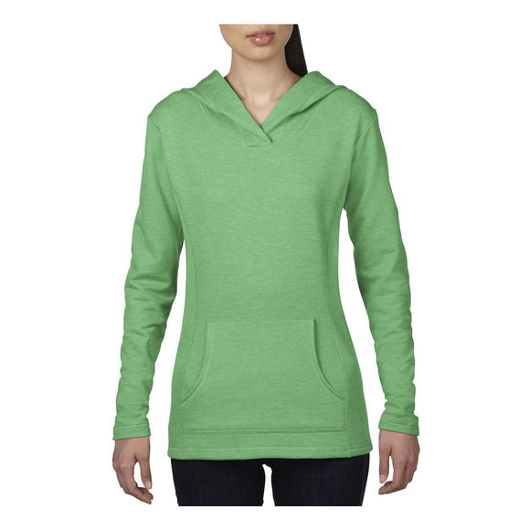 72500L Anvil Women's Hooded French Terry Pullover Heather Green