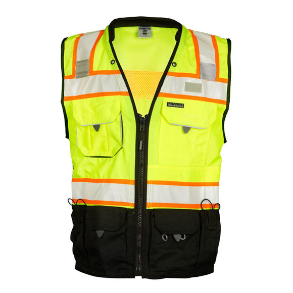 S5002-5003 Kishigo Premium Black Series® Surveyors Vest Lime