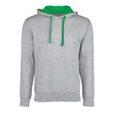 9301 Next Level Unisex Laguna Hoodie Heather Grey/ Kelly Green