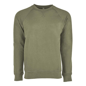 9000 Next Level Unisex Laguna Raglan Crewneck Sweatshirt Military Green