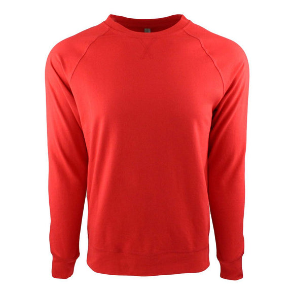 9000 Next Level Unisex Laguna Raglan Crewneck Sweatshirt Red