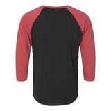 6051 Next Level Unisex Triblend Three-Quarter Raglan T-Shirt Vintage Red Sleeves/ Vintage Black Body