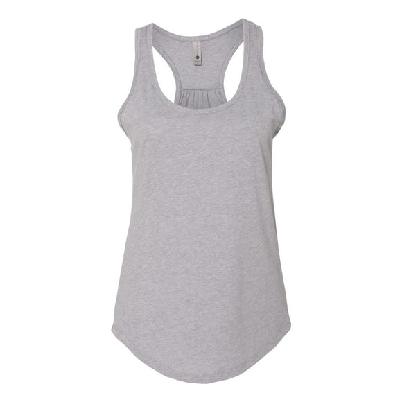 6338 Next Level Women's Gathered Racerback Tank Heather Grey