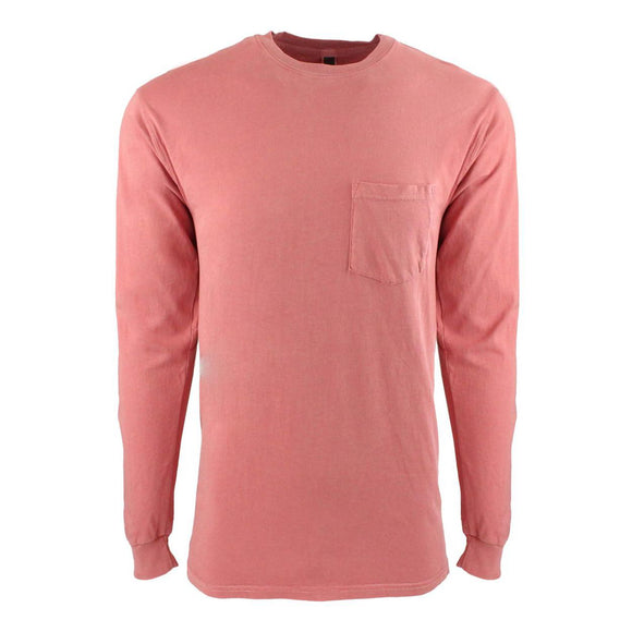 7451 Next Level Inspired Dye Long Sleeve Pocket Crew Guava