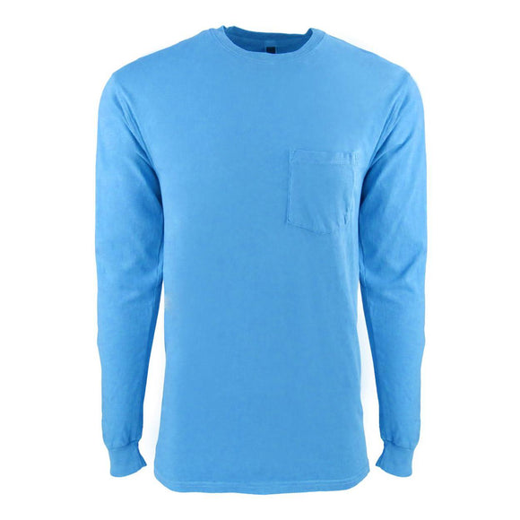 7451 Next Level Inspired Dye Long Sleeve Pocket Crew Ocean