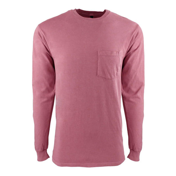 7451 Next Level Inspired Dye Long Sleeve Pocket Crew Smoked Paprika