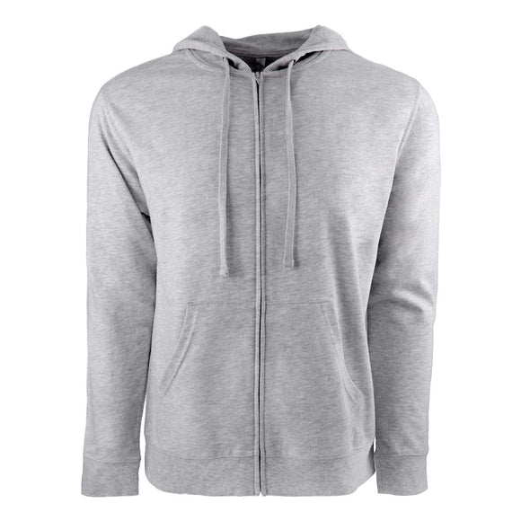 9601 Next Level Unisex Laguna Full-Zip Hoodie Heather Grey/ Heather Grey