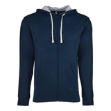 9601 Next Level Unisex Laguna Full-Zip Hoodie Midnight Navy/ Heather Grey