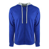 9601 Next Level Unisex Laguna Full-Zip Hoodie Royal/ Heather Grey