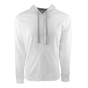 9601 Next Level Unisex Laguna Full-Zip Hoodie White/ Heather Grey