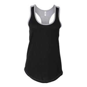 1534 Next Level Women’s Ideal Colorblocked Racerback Tank Black/ Heather Grey