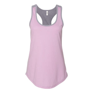 1534 Next Level Women’s Ideal Colorblocked Racerback Tank Lilac/ Heather Grey