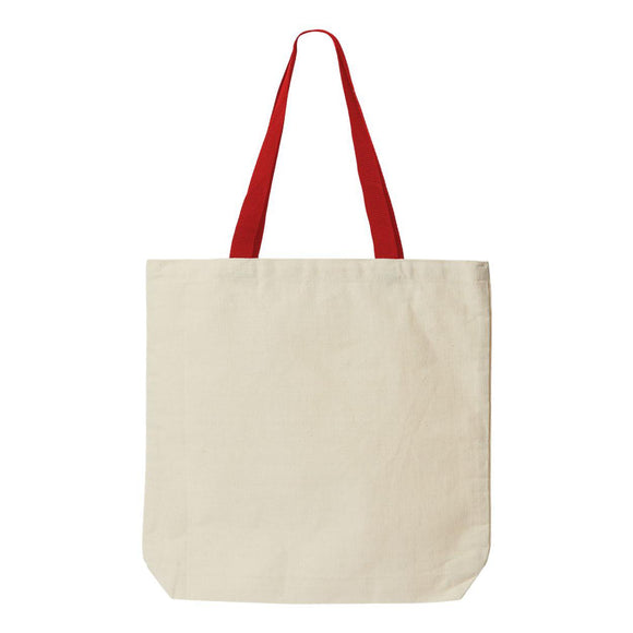 9868 Liberty Bags Jennifer Cotton Canvas Tote Natural/ Red