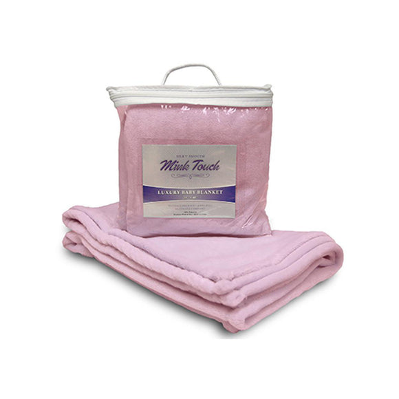 8722 Alpine Fleece Mink Touch Luxury Baby Blanket Baby Pink