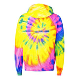 854MS Dyenomite Multi-Color Spiral Hooded Tie-Dyed Sweatshirt Flo Rainbow Spiral