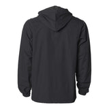 EXP95NB Independent Trading Co. Water-Resistant Hooded Windbreaker Black/ Black