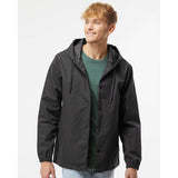 EXP95NB Independent Trading Co. Water-Resistant Hooded Windbreaker Black/ Black