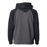 PRM10TSBZ Independent Trading Co. Toddler Lightweight Special Blend Raglan Zip Hood Carbon/ Black