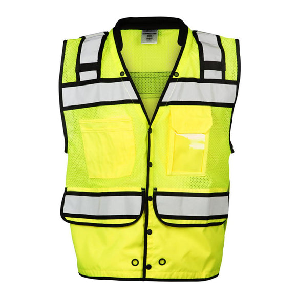 S5006-5007 Kishigo High Performance Surveyors Snap Vest Lime