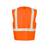 1089-1090 Kishigo Single Pocket Zipper Mesh Vest Orange