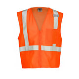 1089-1090 Kishigo Single Pocket Zipper Mesh Vest Orange