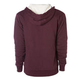 EXP90SHZ Independent Trading Co. Sherpa-Lined Hooded Sweatshirt Burgundy Heather