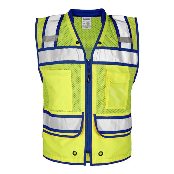 S5042-5046 Kishigo Color Contrast High Performance Surveyors Vest Lime/ Royal Blue - S5042