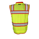 S5042-5046 Kishigo Color Contrast High Performance Surveyors Vest Lime/ Red - S5043