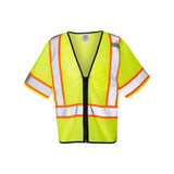 1565-1566 Kishigo Class 3 Mesh Zippered Vest Lime