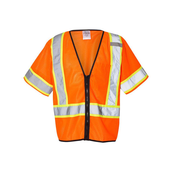 1565-1566 Kishigo Class 3 Mesh Zippered Vest Orange