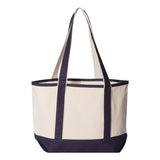 Q125800 Q-Tees 20L Small Deluxe Tote Natural/ Navy