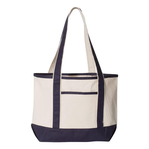 Q125800 Q-Tees 20L Small Deluxe Tote Natural/ Navy