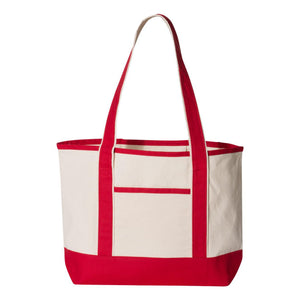 Q125800 Q-Tees 20L Small Deluxe Tote Natural/ Red