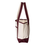 Q125800 Q-Tees 20L Small Deluxe Tote Natural/ Maroon