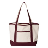 Q125800 Q-Tees 20L Small Deluxe Tote Natural/ Maroon