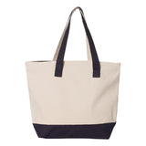 Q1300 Q-Tees 19L Zippered Tote Natural/ Navy