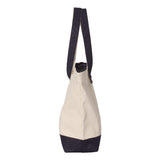 Q1300 Q-Tees 19L Zippered Tote Natural/ Navy