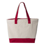 Q1300 Q-Tees 19L Zippered Tote Natural/ Red