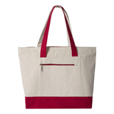 Q1300 Q-Tees 19L Zippered Tote Natural/ Red