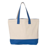 Q1300 Q-Tees 19L Zippered Tote Natural/ Royal